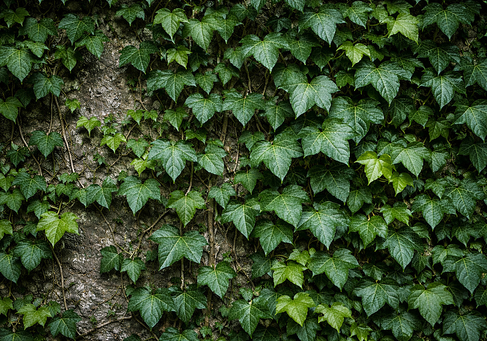 Efeu als Fassadenbegrünung an einer Hauswand